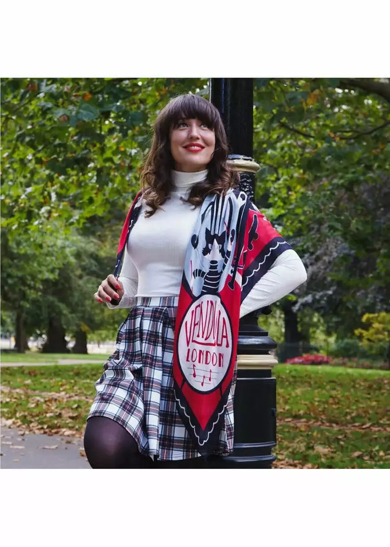 Vendula London House Of Jazz Scarf Red New In 4 Vendula London House Of Jazz Scarf Red New In