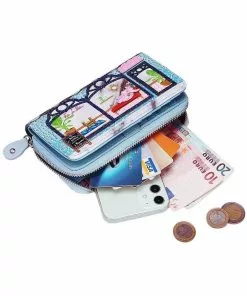 Vendula London Posh Paws Spa Dog Wallet Medium Blue New In