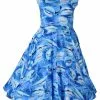 New In Victory Parade Rosa Shark 50's Swing Dress Blue