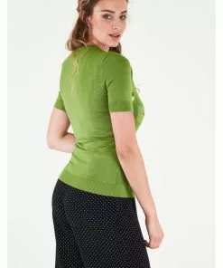 New In Voodoo Vixen Peyton Pinapple 50's Cardigan Green