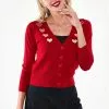 Voodoo Vixen Sweetheart 50's Cardigan Red New In