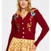 Voodoo Vixen Ginny Woodland 40's Cardigan Red 2 Voodoo Vixen Ginny Woodland 40's Cardigan Red