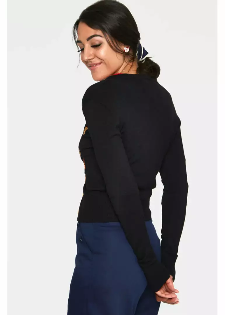 New In Voodoo Vixen Ginny Woodland 40's Cardigan Black 6 New In Voodoo Vixen Ginny Woodland 40's Cardigan Black