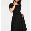 New In Voodoo Vixen Lucia 50's Midi Swing Dress Black