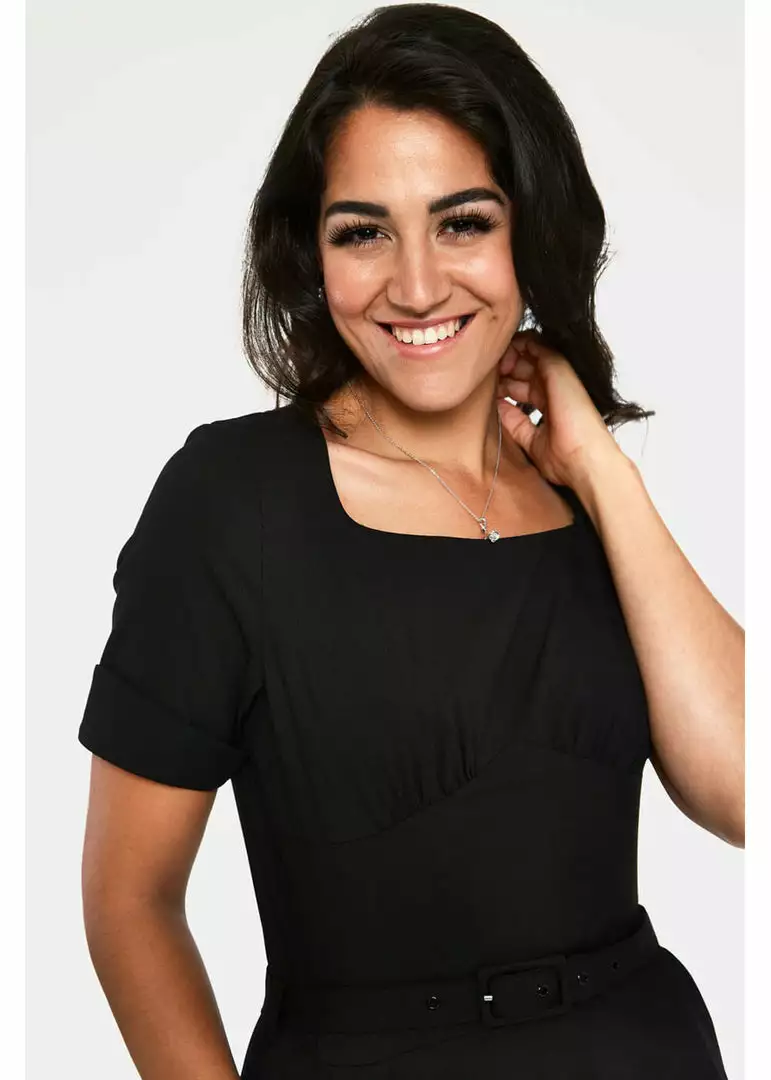 New In Voodoo Vixen Lucia 50's Midi Swing Dress Black 4 New In Voodoo Vixen Lucia 50's Midi Swing Dress Black