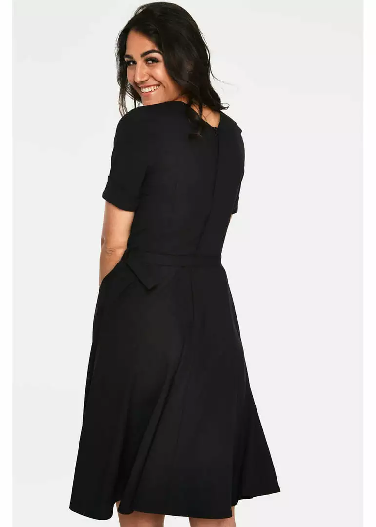 New In Voodoo Vixen Lucia 50's Midi Swing Dress Black 7 New In Voodoo Vixen Lucia 50's Midi Swing Dress Black