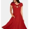 Voodoo Vixen Connie 50's Swing Dress Red 2 Voodoo Vixen Connie 50's Swing Dress Red