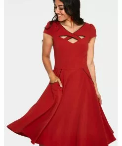 Voodoo Vixen Connie 50's Swing Dress Red