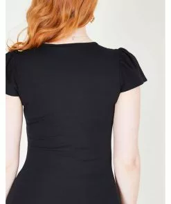 Voodoo Vixen Debbie Daisy 60's Top Black New In