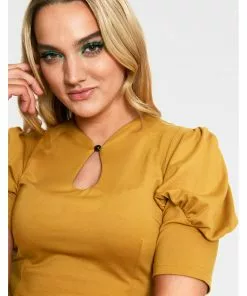 New In Voodoo Vixen Dita Teese Keyhole 50's Top Musterd