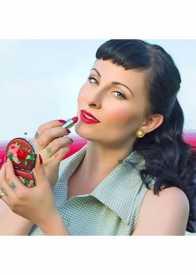 Woody Ellen Paris 50's Compact Mirror New In 6 Woody Ellen Paris 50's Compact Mirror New In