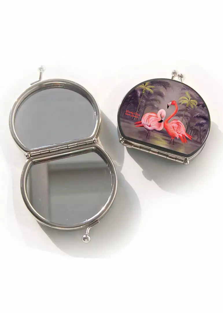 Woody Ellen Flamingo 50's Compact Mirror New In 3 Woody Ellen Flamingo 50's Compact Mirror New In